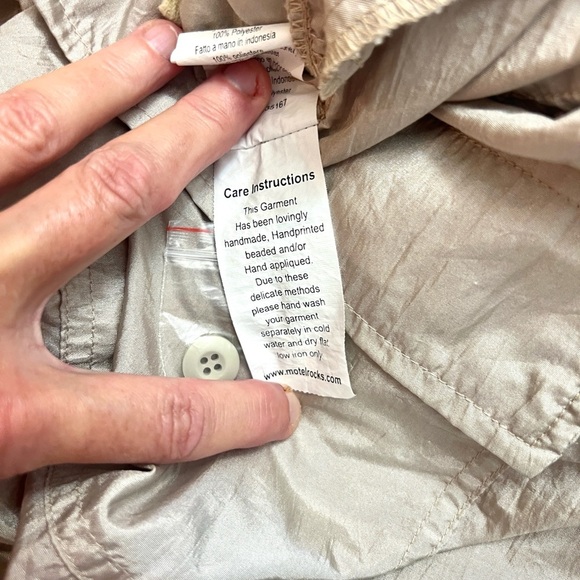 Motel Rocks, Light Golld,Shimmer Parachute Pants, Excellent Condition, Size XS - Picture 12 of 15